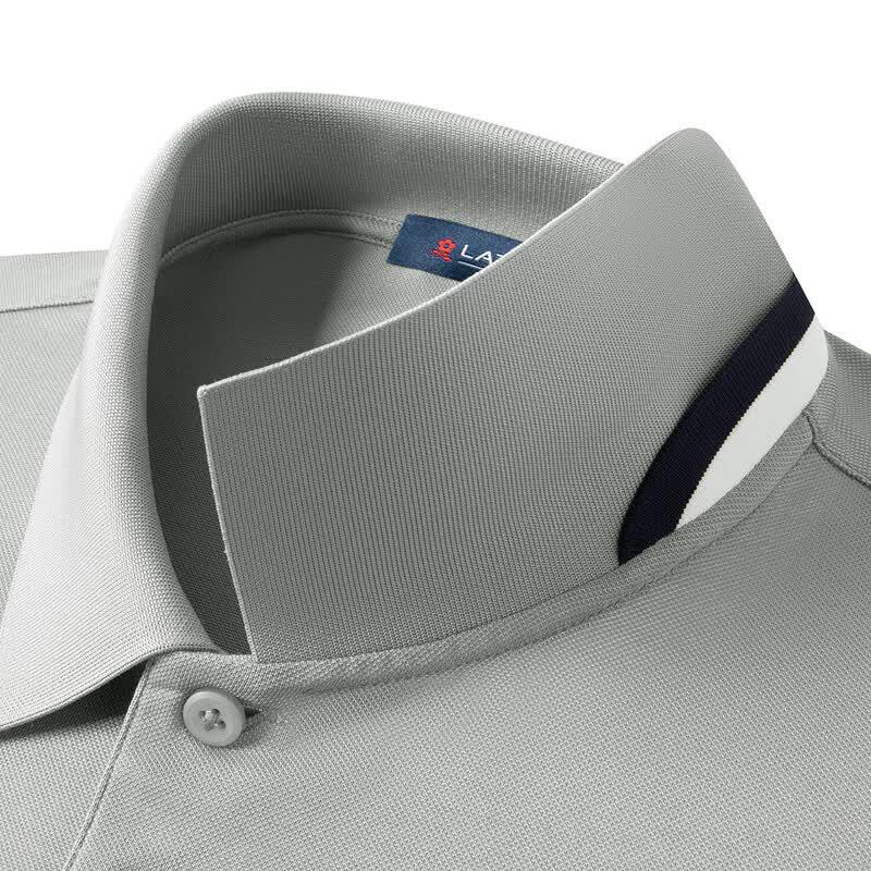 MONTAGUT Men's Silk Blend Breathable Short Sleeve Polo Shirt