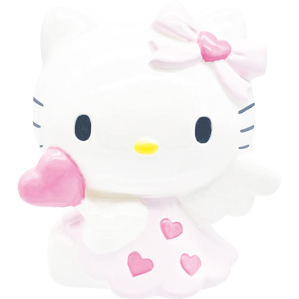 Sanrio "Angel Hello Kitty" Piggy Bank, Approximately 9 x 7 x 13cm Wide, Pink, Kitty Merchandise, Birthday Gift, SAN4648-2