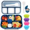 Set da 16 pezzi di portapranzo bento in plastica per studenti con scomparti adatti al microonde e stuzzicadenti per frutta
