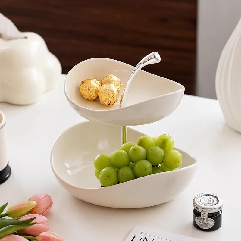 Πιατέλα Φρούτων Σαλόνι Σπιτιού Διακοσμητικά Τραπεζάκι Καφέ Πιατέλα για Καραμέλες Τοποθετημένος Δίσκος Σνακ Πολυεπίπεδη Υψηλής Ποιότητας Πιατέλα Φρούτων