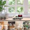 Vintage Truck 3pcs Car Figurine Model Truck Carry Fake Fruits Creative Vehicle Tabletop Ornament For Display Classroom Kitchen