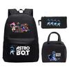 Game Astro bot peripheral printing fashion primary and secondary school students schoolbag three-piece set multi-function large capacity