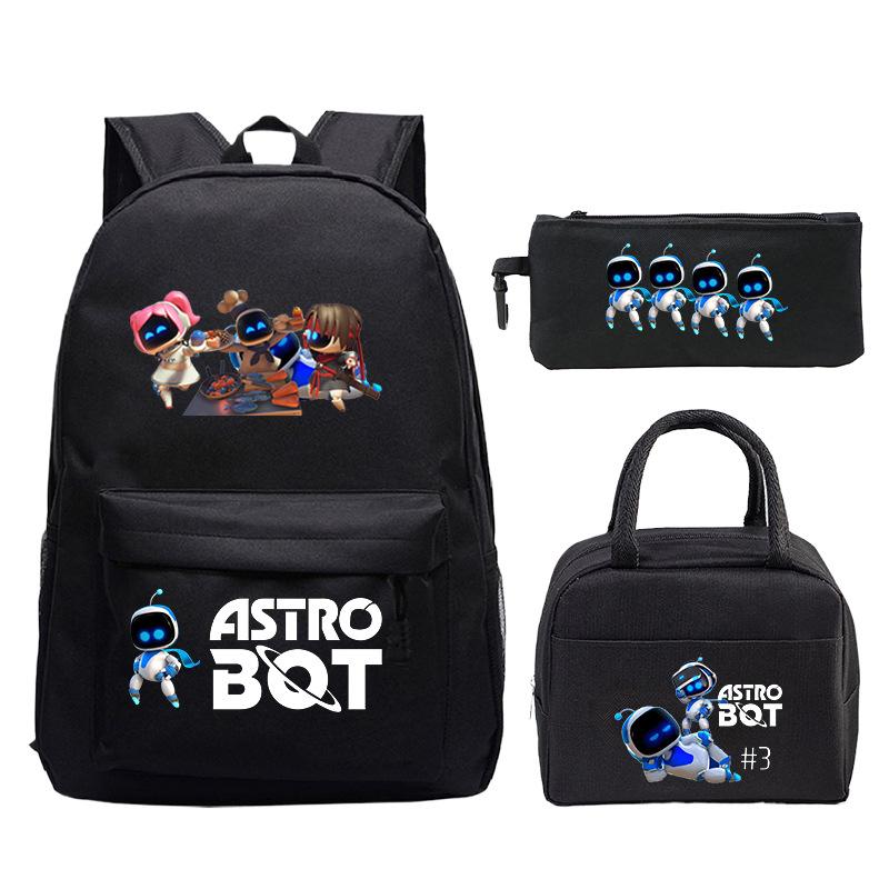 Game Astro bot peripheral printing fashion primary and secondary school students schoolbag three-piece set multi-function large capacity