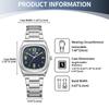 Square Watch Women Calendar Luminous Analog Display Cute Fashion Stainless Steel Band Waterproof Quartz Wristwatch Fashion Accessory - Birthday