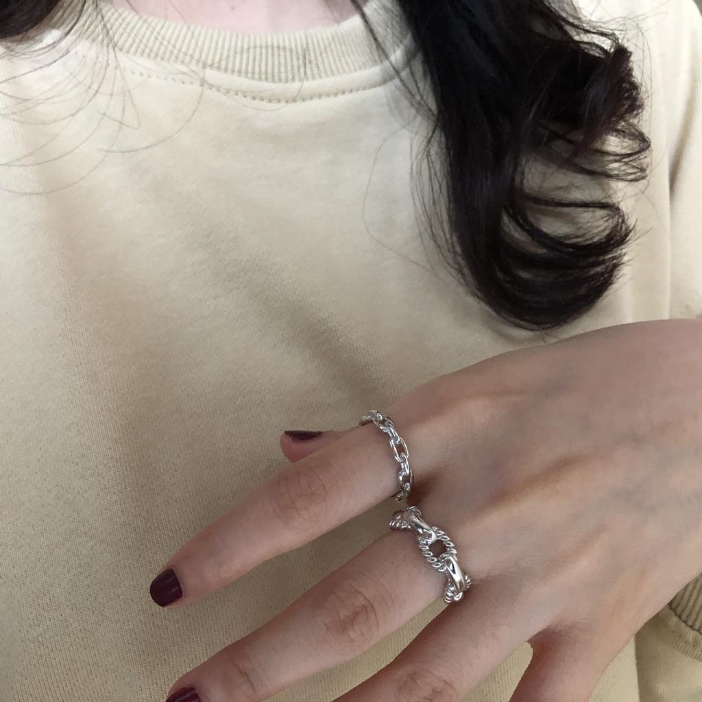 Fashion Ladies Finger Ring Chain Shape Accessory Everyday Wear Adjustable Gift