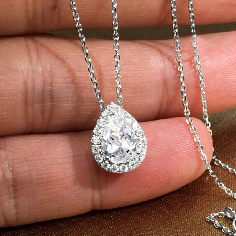 1Pc Fashionable, Inlaid with Synthetic Zircon, Fashionable Round Pendant Necklace