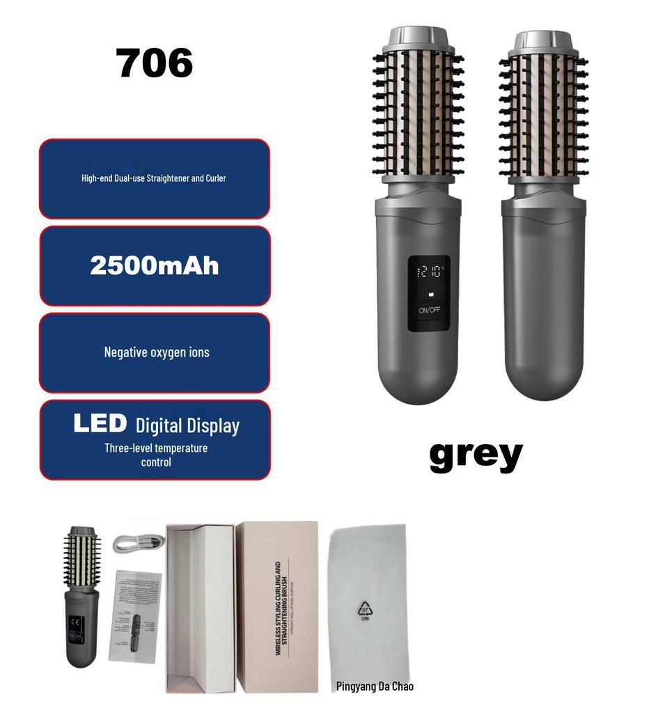 Wireless Dual-Use Hair Comb & Straightener: New Hot-Selling Straight & Curl Styling Tool
