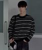 NODU Triple Stripe Semi-Crop Knit [Black]