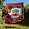 1ks Vánoční Santa Claus Venkovní flanelová deka Měkká celoroční polyesterová přehoz , Perfektní pro pikniky a cestování , Piknikové příslušenství
