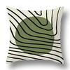 Green Plant Abstract Geometric Printing Pattern Home Living Room Sofa Decoration Square Polyester Throw Pillow Pillowcase
