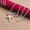 925 Sterling Silver Cross Pendant Necklace Fashionable Wedding Jewelry