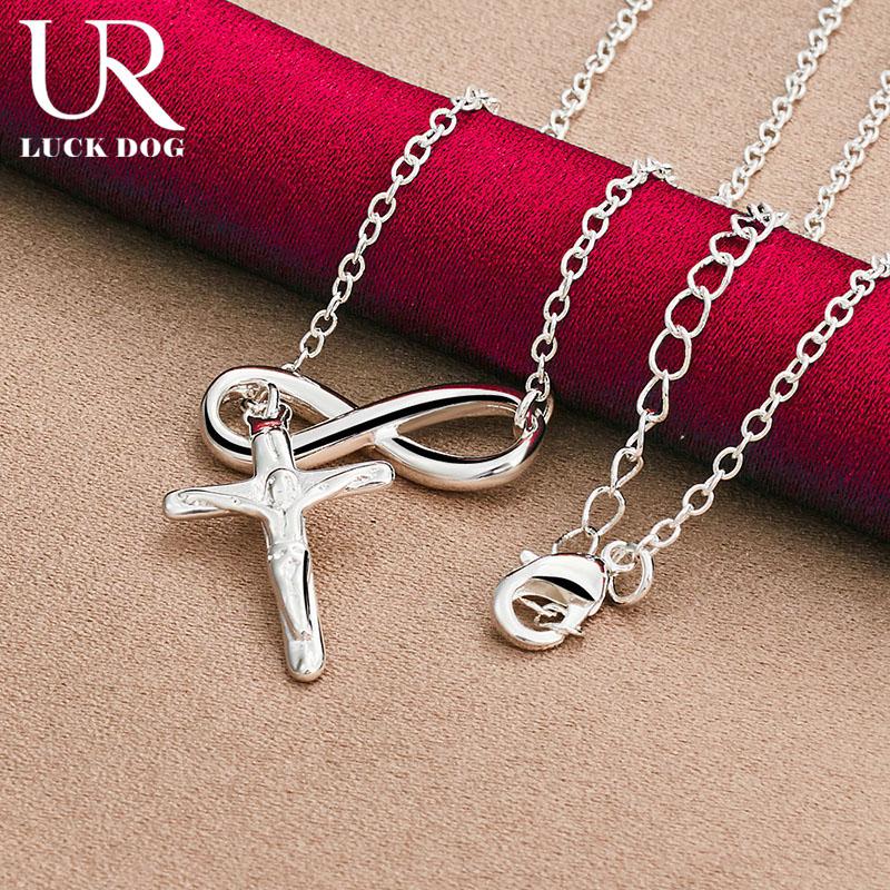 925 Sterling Silver Cross Pendant Necklace Fashionable Wedding Jewelry