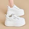Womens Colorblock Platform Chunky Sneakers Hidden Heel Lift Lace Up Casual Shoes Thick-Soled Platform Breathability Versatile