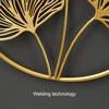 Room Cabinet Ornaments Wall Decoration Metal Round Pendant Leaves Sculpture Ginkgo Leaf Ornaments