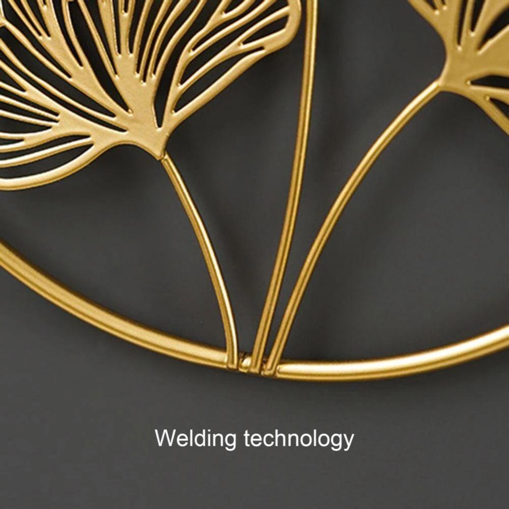 Room Cabinet Ornaments Wall Decoration Metal Round Pendant Leaves Sculpture Ginkgo Leaf Ornaments