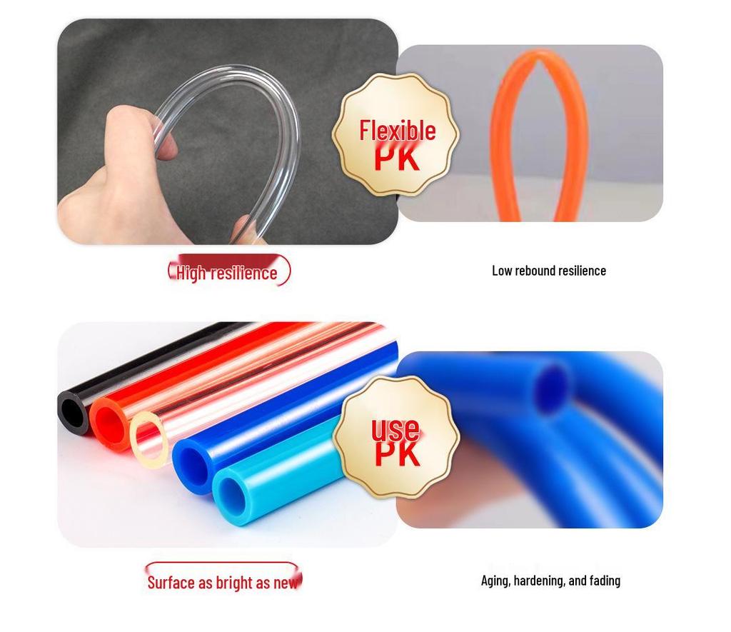 High-Pressure PU Air Compressor Hose, 4-12mm, Soft Pneumatic Tube