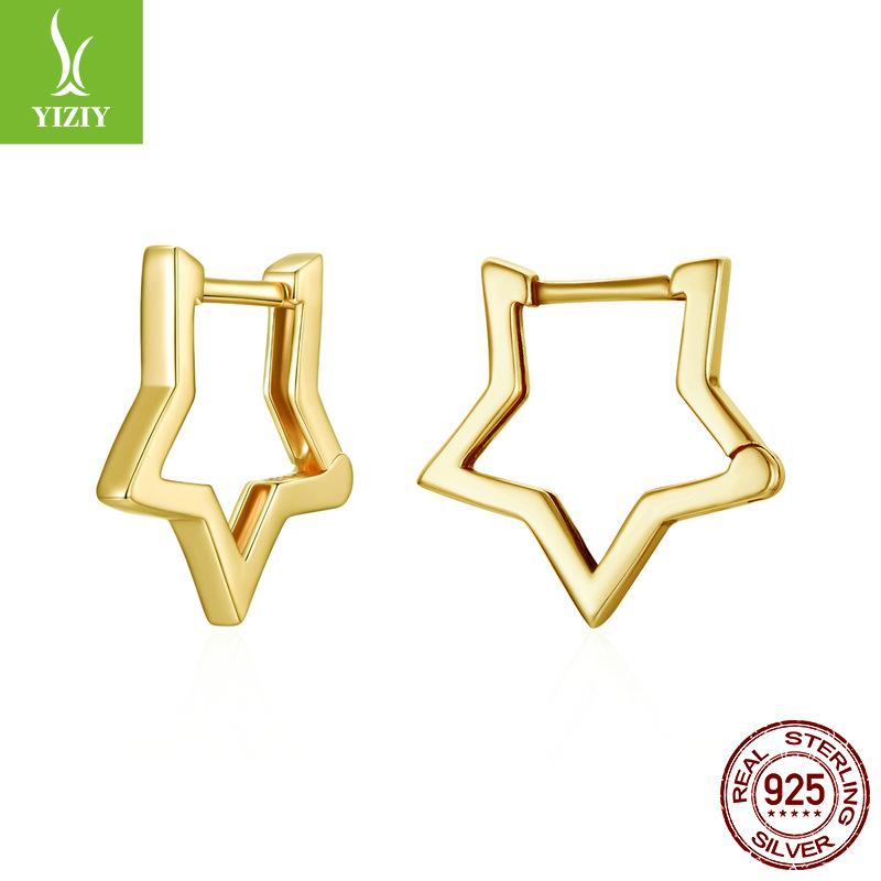 Star Ear Buckle S925 Silver, Personality Charm Fashionable Star Earrings Sce1136