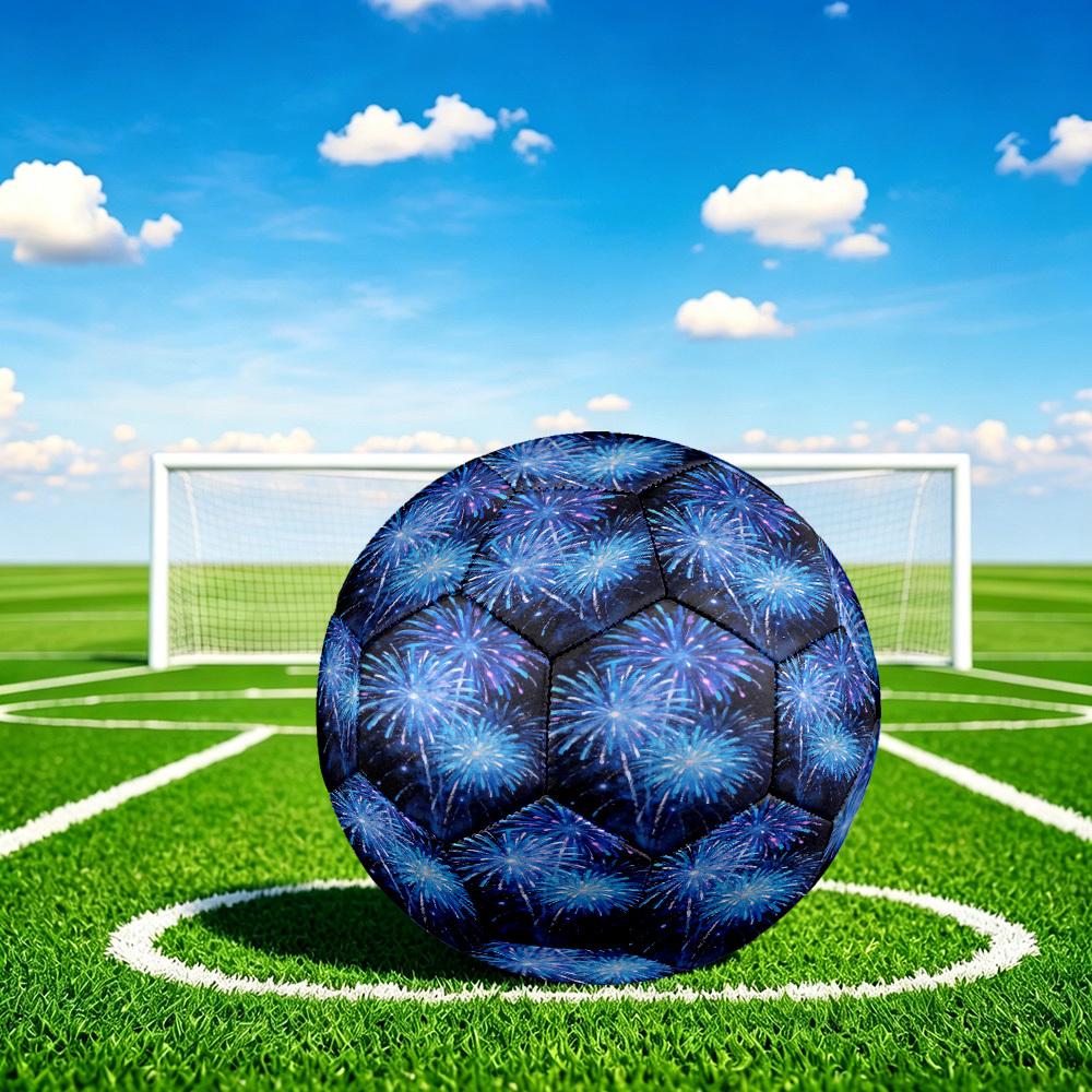 1pc Fireworks Display Size 5 Soccer Ball Professional Match Training Football Indoor &Outdoor Sports Ball Lightweight Durable c6517