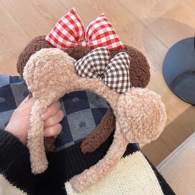 Nouveau serre-tête ours en peluche mignon pour femmes, bandeau pour se laver le visage, chignon pour cheveux, épingle à cheveux pour sortir, serre-tête, coiffe pour femmes