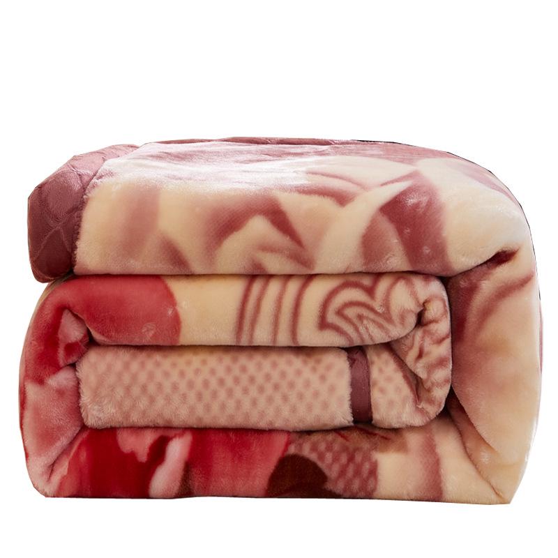 Winter Thickened Raschel Wedding Blanket – Double Layer Quilt for Students & Couples