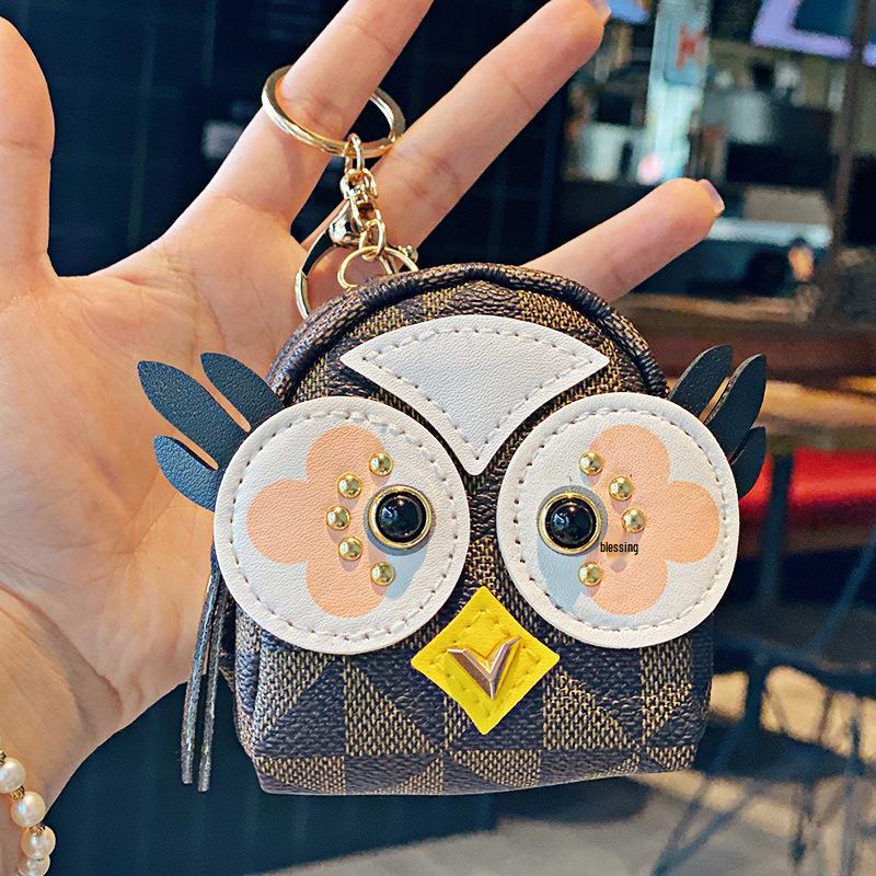 Presbyopia Coin Purse & Keychain Owl Charm Earphone Storage Bag