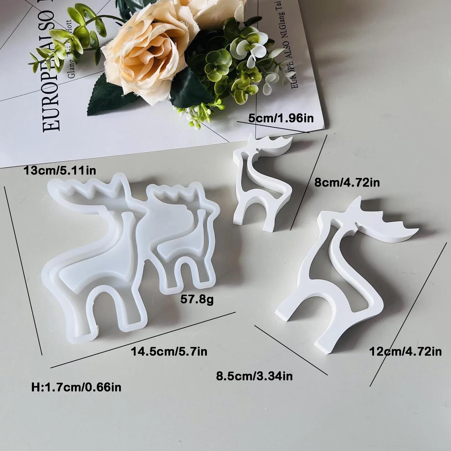 

Elk Silicone Candle Mold DIY Xmas Deer Ornaments Making Soap Plaster Resin Casting Molds Home Decor Craft Gifts