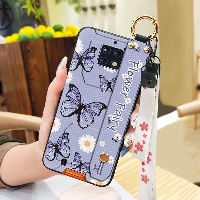 Phone Holder Wristband Phone Case For Oukitel WP6 Oil Painting Soft Case Fashion Design Protective Kickstand Anti-knock