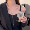 Gold Color Heart Chain Necklace Alloy Heart Pendant Necklace  Bijoux Femme