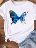 (Asian Size) Women Tee Top Clothing Casual feather style 90s Short Sleeve T Shirt Fashion Printed Lady Female Graphic T-shirts
