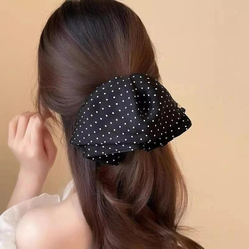 Punkte Schleife Clip Modischer Hinterkopf Dutt Pferdeschwanz Clip Haarschmuck