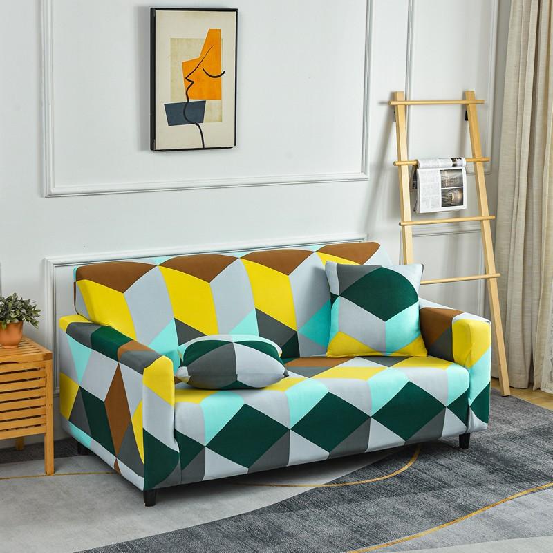 Printed Sofa Covers for Living Room Elastic Corner Couch Cover L Shaped Chaise Longue Slipcover Furniture Protector 1/2/3/4 Seat