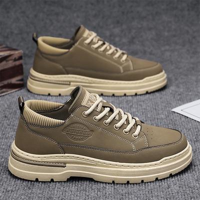 Autumn New Men's Leather Martin Shoes British Platform Versatile Casual Shoes Tooling Sports Live Labor Insurance Men's Shoes