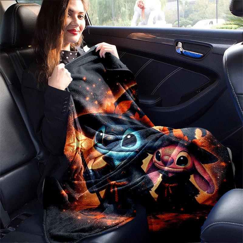 1 pièce Couverture imprimée Stitch - Douce, Couverture toutes saisons pour bureau, Cadeau personnalisé avec design cartoon adorable