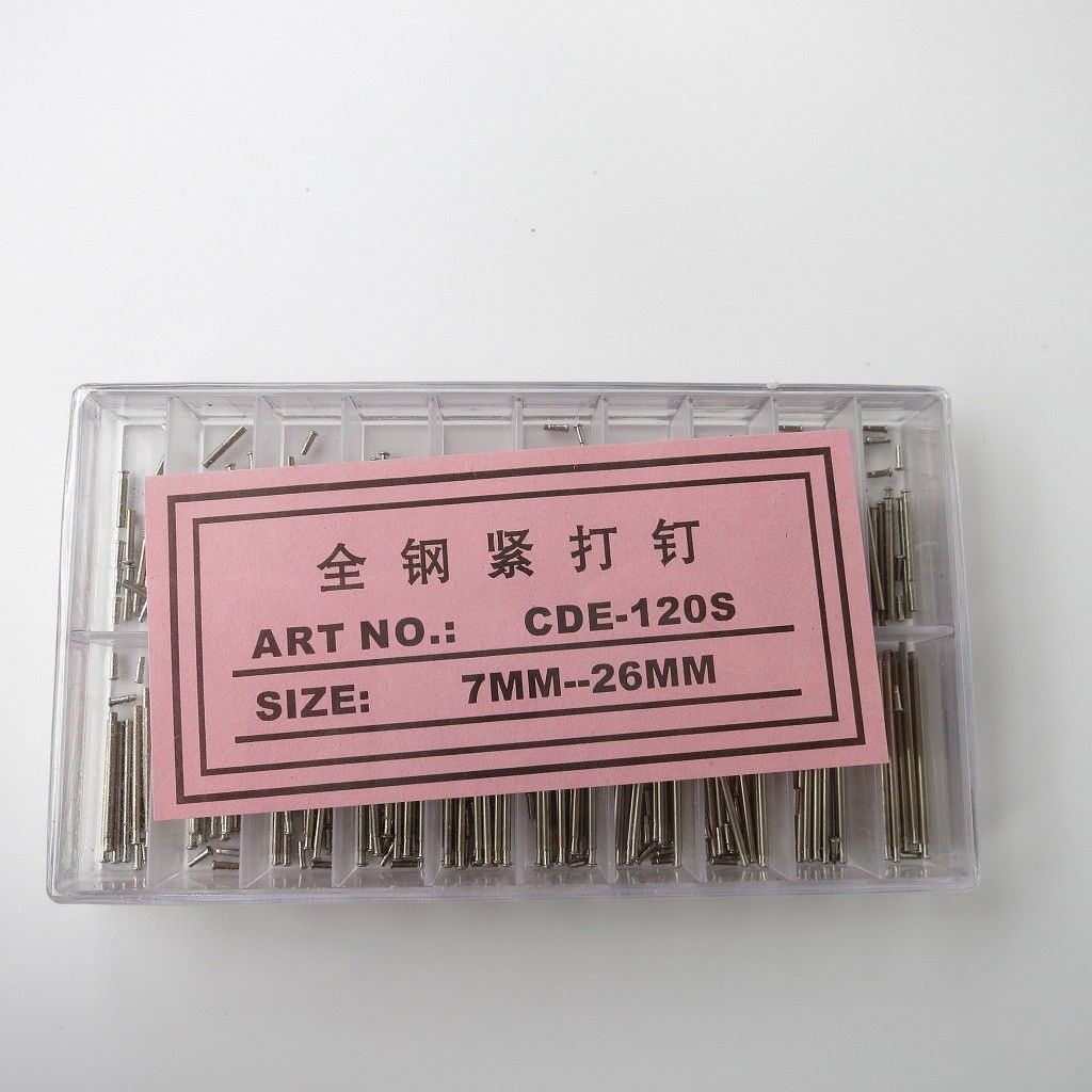 180pcs 7mm-26mm Stainless Steel Watch Spring Bar Watch Strap Pins 1.2mm Diameter Watch Band Link Pin Repair Tools Accessories