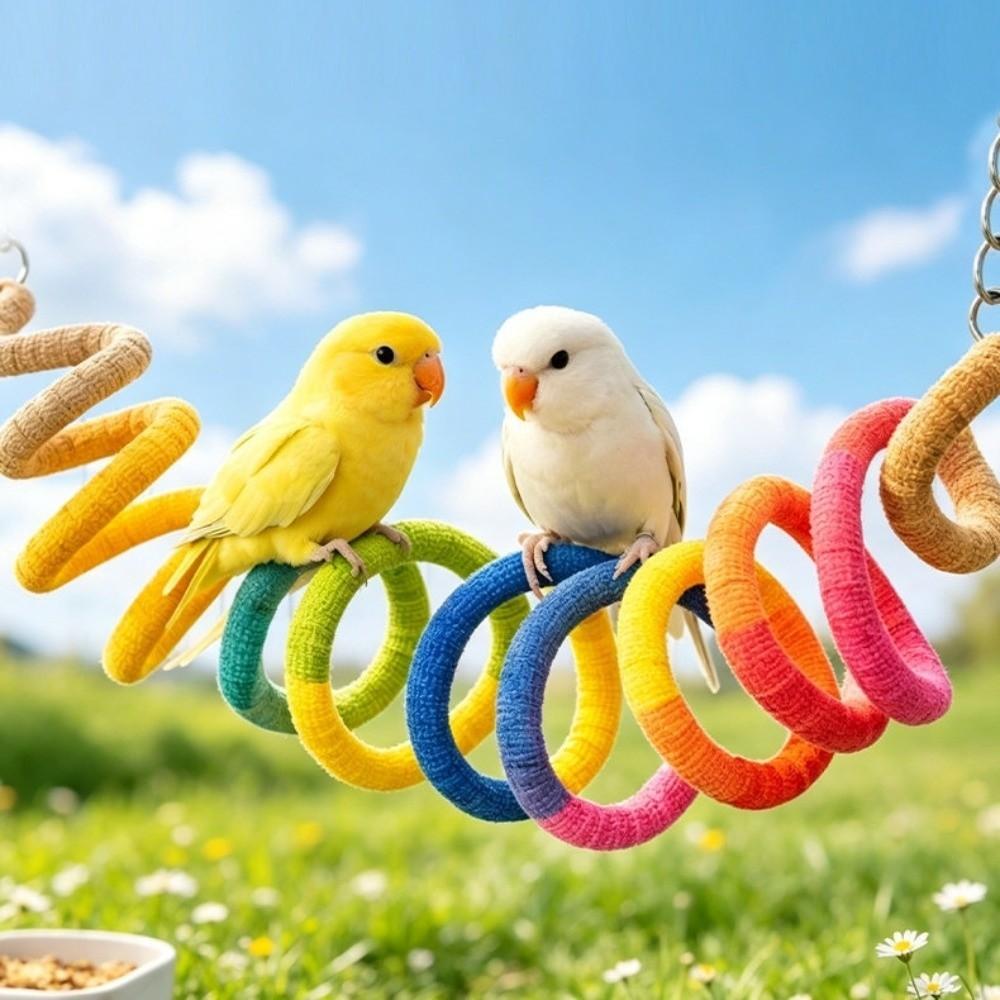Non-slip DIY Bendable Perch for Birds Cotton String Snake Climbing Rope Cage Enrichment