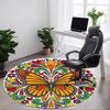 1pc Butterfly Mandala Carpet, Round Non Slip Durable Large Size Office Carpet, Suitable for Office