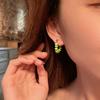 Retro Light Luxury Green Opal Earrings for Women Niche Design High-end Dangle Earring  Korean Elegant Fashion Jewelry