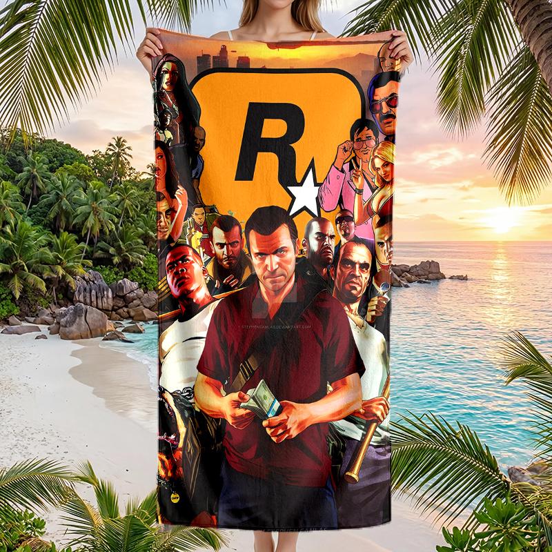 Gta Fashion Beach Towel: Ideal for Summer Adventures Soft, absorbent and quick drying suitable for swimming and bathing