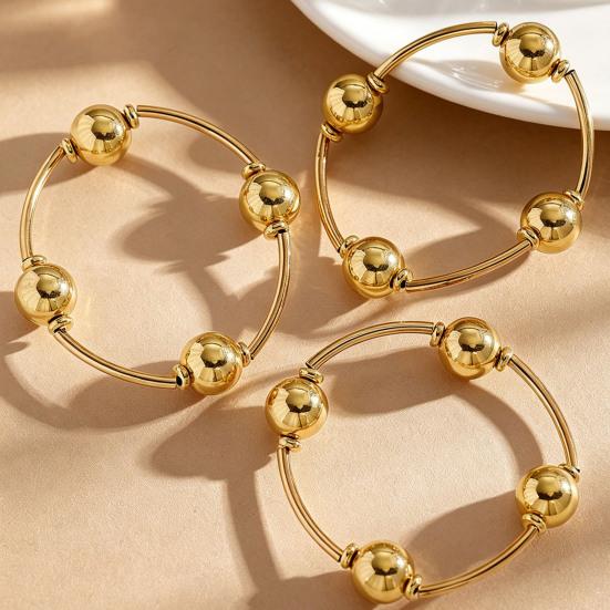 3Pcs Women Bracelet Adjustable Opening Design Imitation Pearl Stacking Bracelet Anti-Fading Alloy Versatile Jewelry