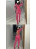 European & American Style 2026 Autumn Street Hot Girl Lace See-through Tight-fitting Pants Set