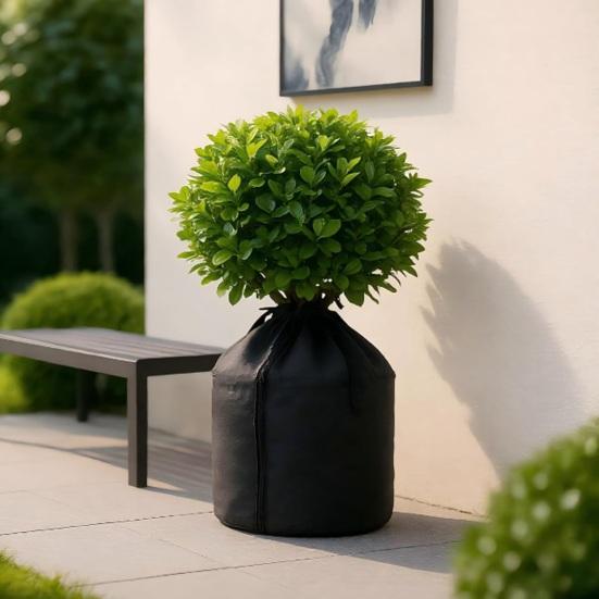 Winter Tree Insulation Wrap Flower Pot Cover, Planter with Drawstring, Oxford Cold Resistant Plant Cover Fabric Frost Protection for Outdoor
