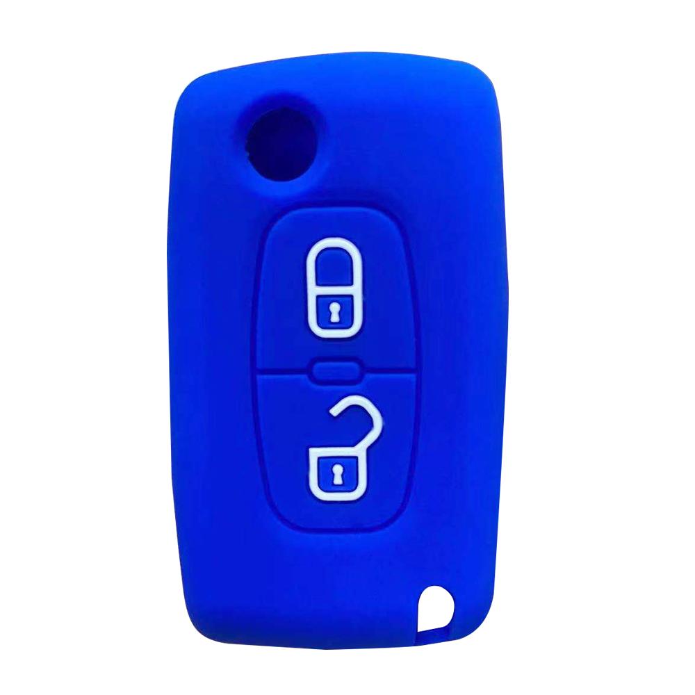 Key Case Cap for Citroen C3 C Crosser Key Cover for Peugeot 308 307 207 206 307S 307sw 407 607 3008 5008 Silica Gel Keychain