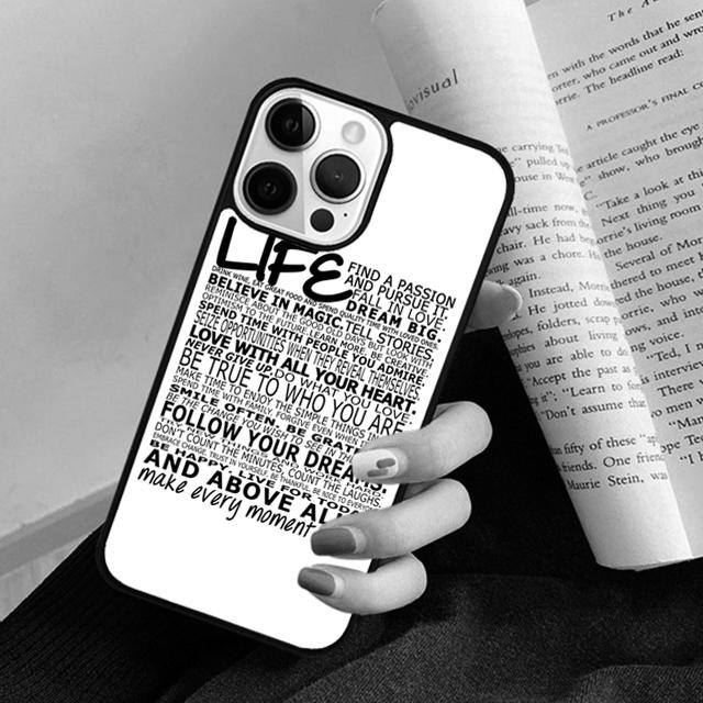 Beautiful Life Inspirational Quote Phone Case Cover for iPhone 17 Air 16 15 14 13 11 12 Pro Max Plus Fundas