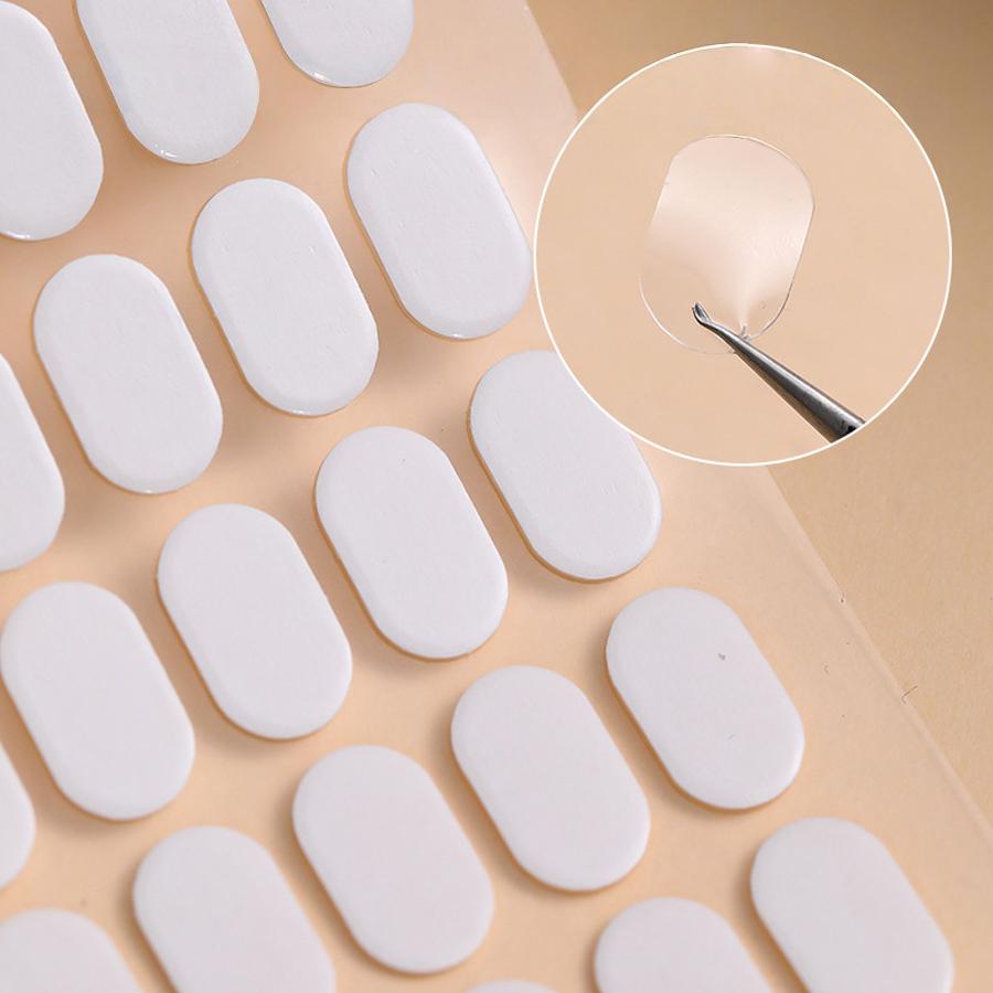 100Pcs Double-Sided Tape for Nail Art Stands Practice Base Fixing, No-Trace Jelly Tape for Wearable Press-On Nails and Display Cards