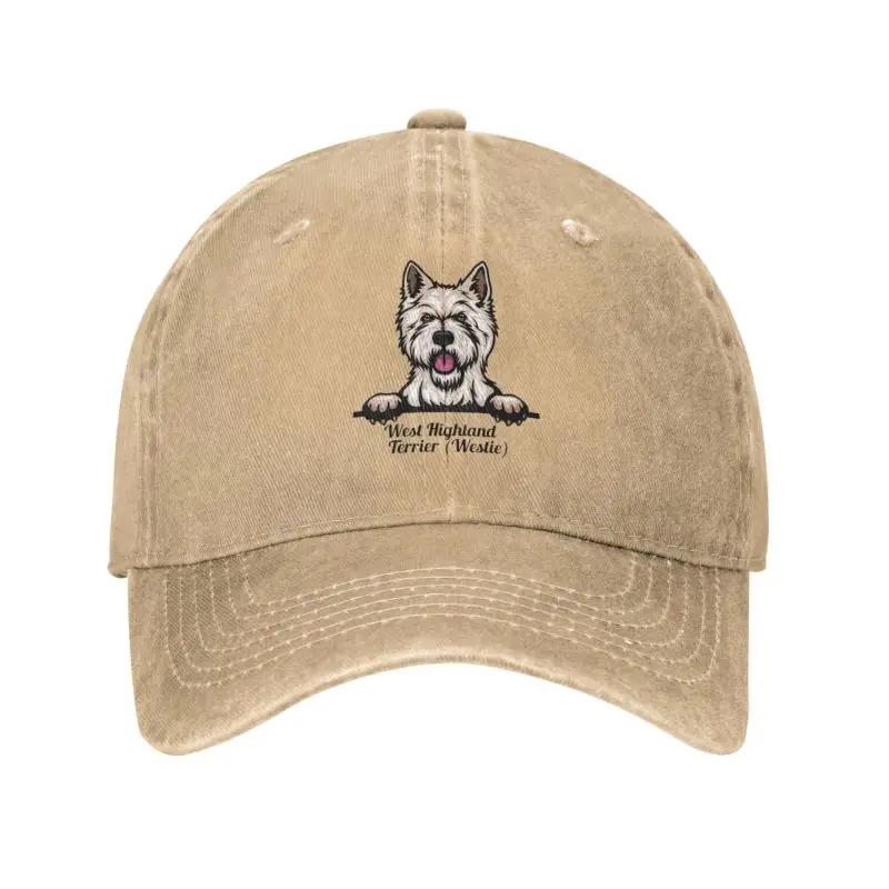Klassisk Unisex Bomull Tittande Hund West Highland White Terrier Basebollkeps Vuxen Westie Justerbar Pappahatt för Unisex Kvinnor Utomhus