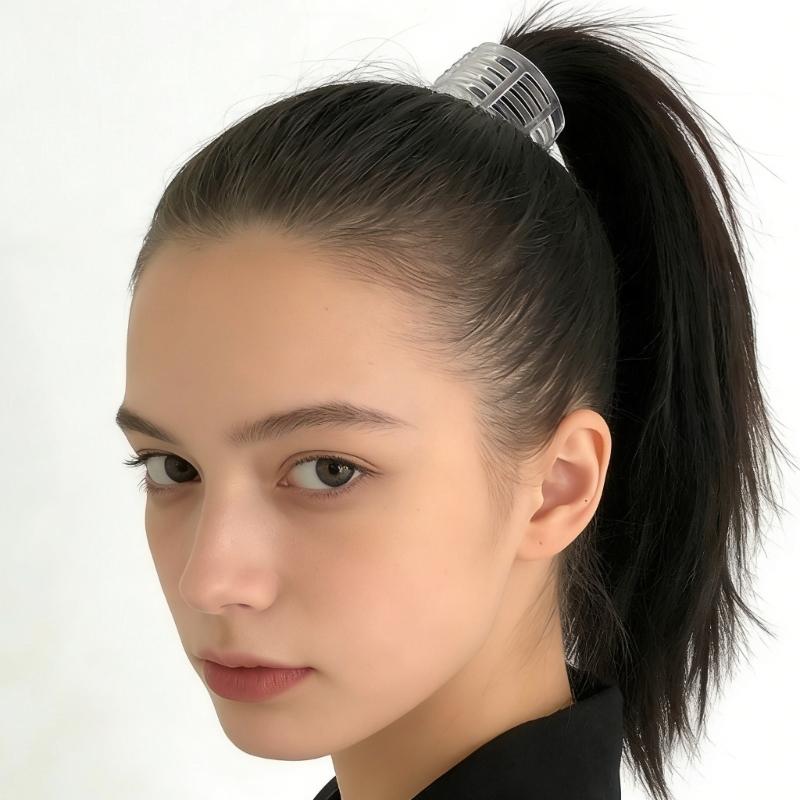 Transparent Small Ponytail Holder Hair Clip Set with Two Sizes Lightweight Comfortable for Women Girls Daily Use