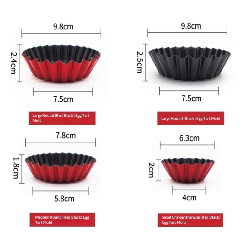 Muffin Cup Carbon Steel Egg Tart Molds Mini Non-Stick Cake Mold Reusable Creative Tartlet Baking Mold Pizza Pan