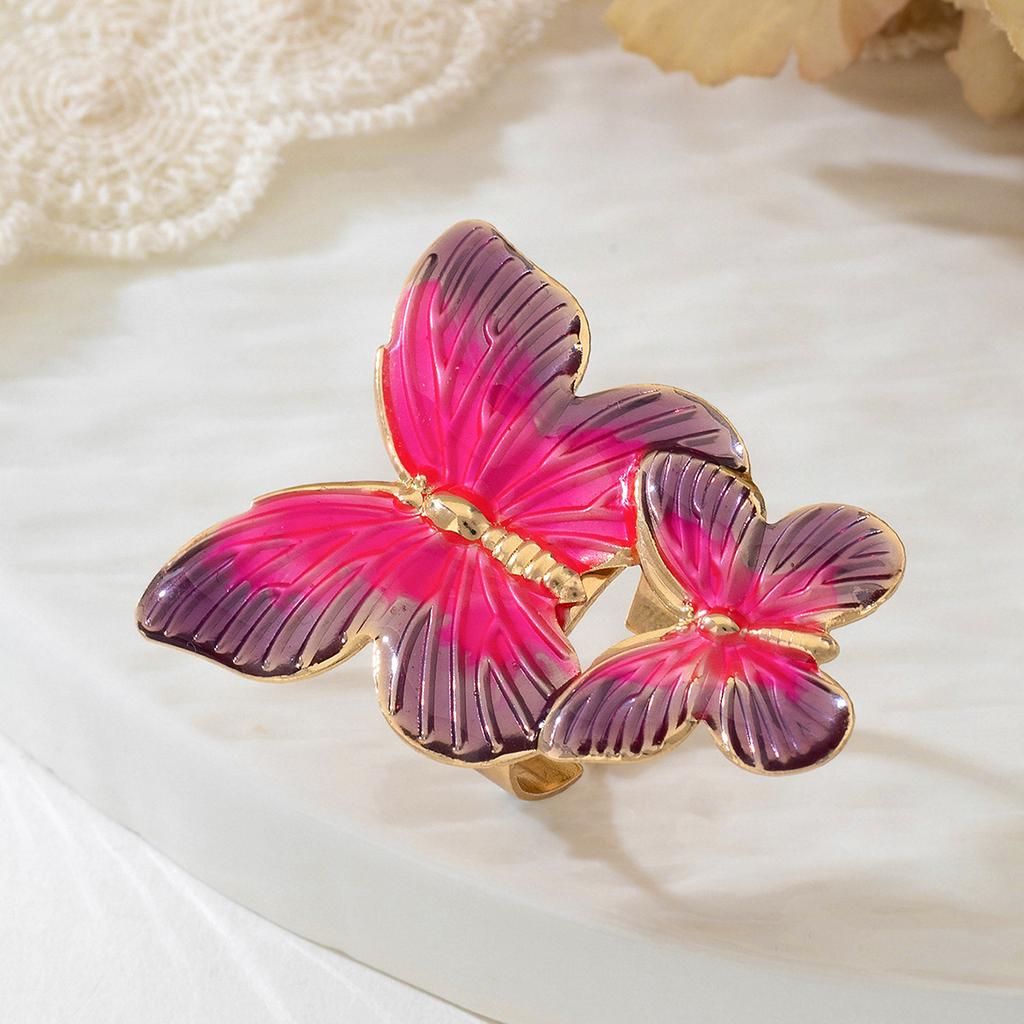 Simple hollow butterfly female ring