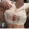 "Seductive Lace Cross-Strap Bra Set for Large Busts - Lightweight, Breathable Summer Design"