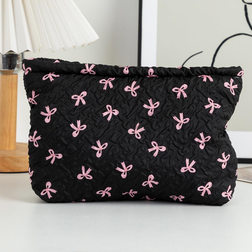 Bowknot Style Makeup Bag Large Capacity Cute Cosmetic Organizer Portable Travel Toiletry Bag for Women Washing Pouch Storage Bag